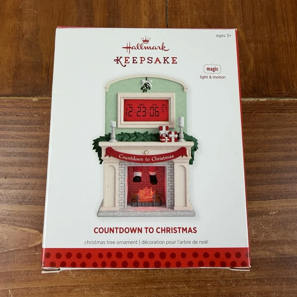 Hallmark Keepsake Ornament Countdown To Christmas Fireplace Clock 2013
